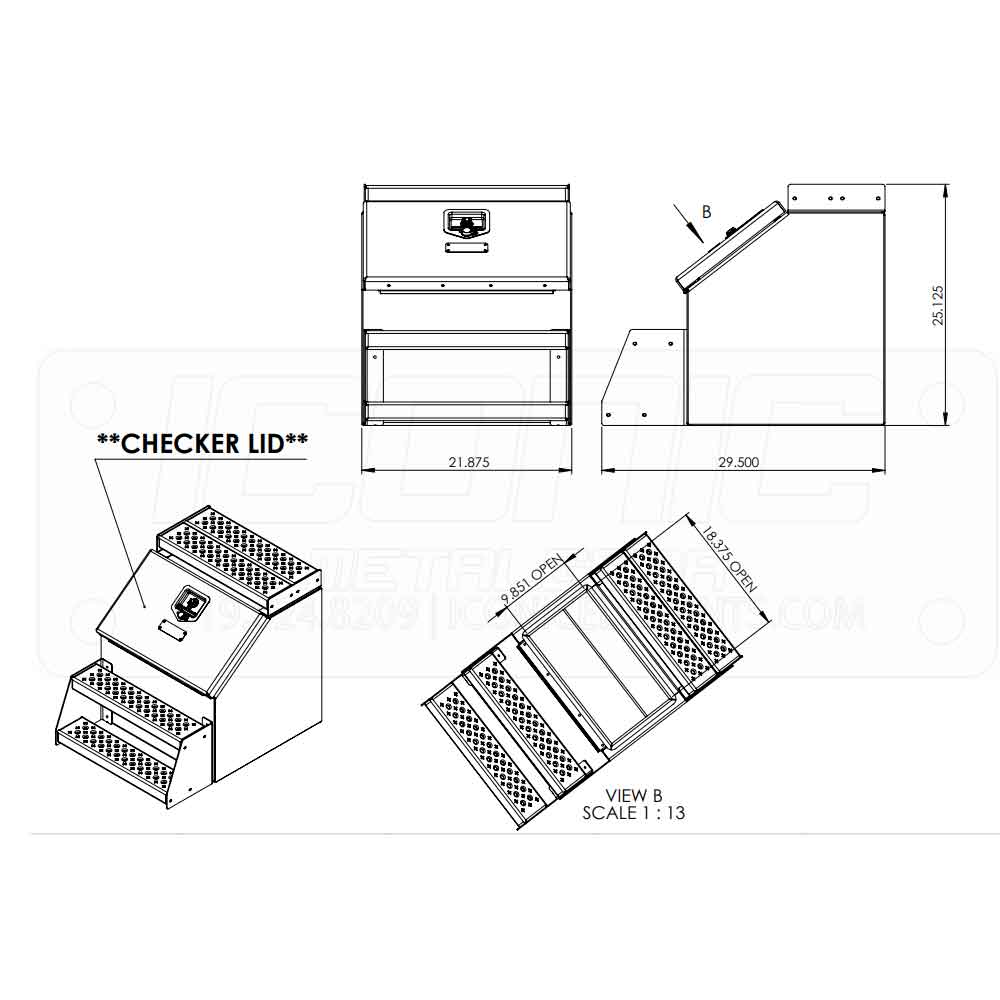 22" Checker Plate Step Box