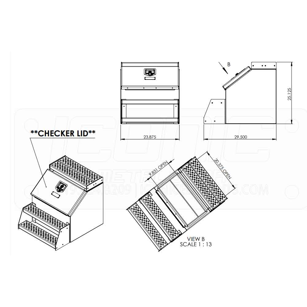 24" Checker Plate Step Box