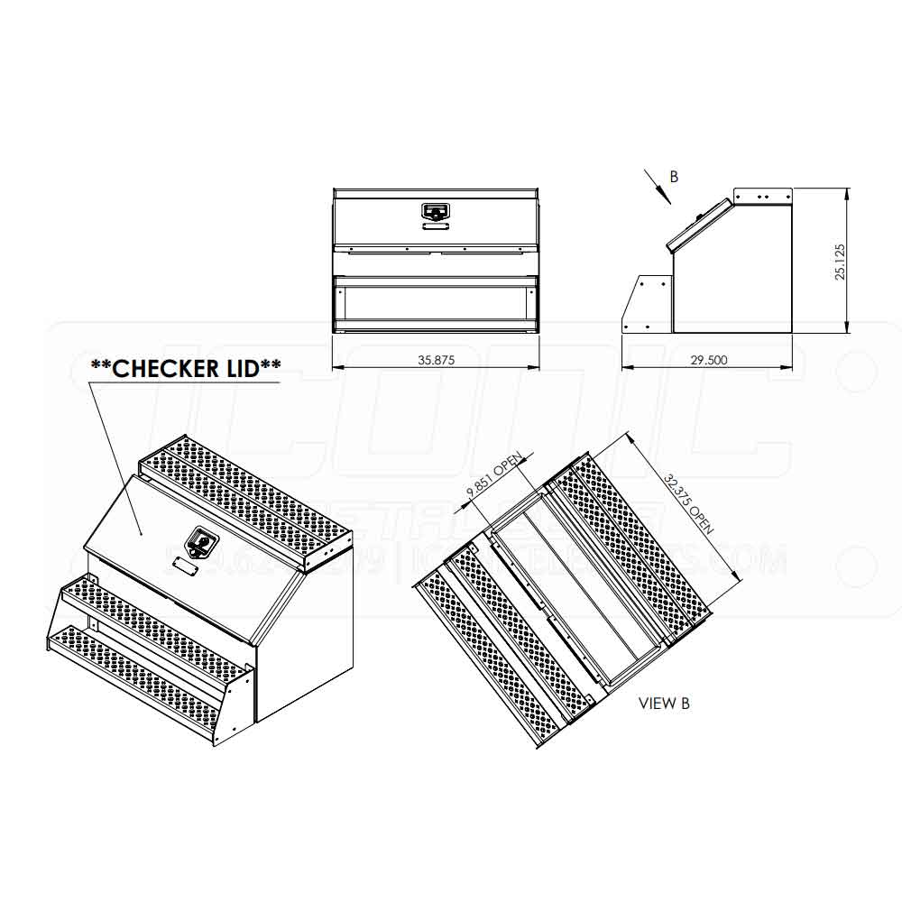 36" Checker Lid Step Box