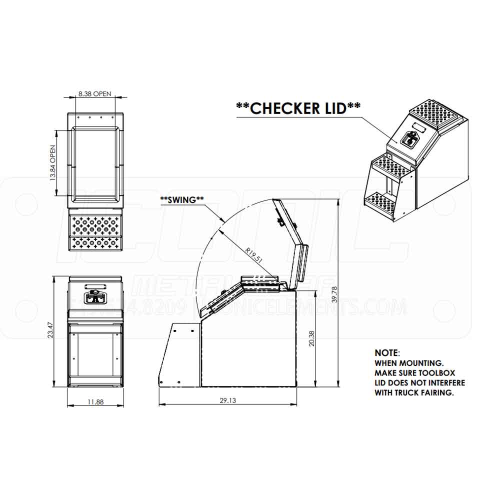 36" Big Mouth Diamond Plate Step Box