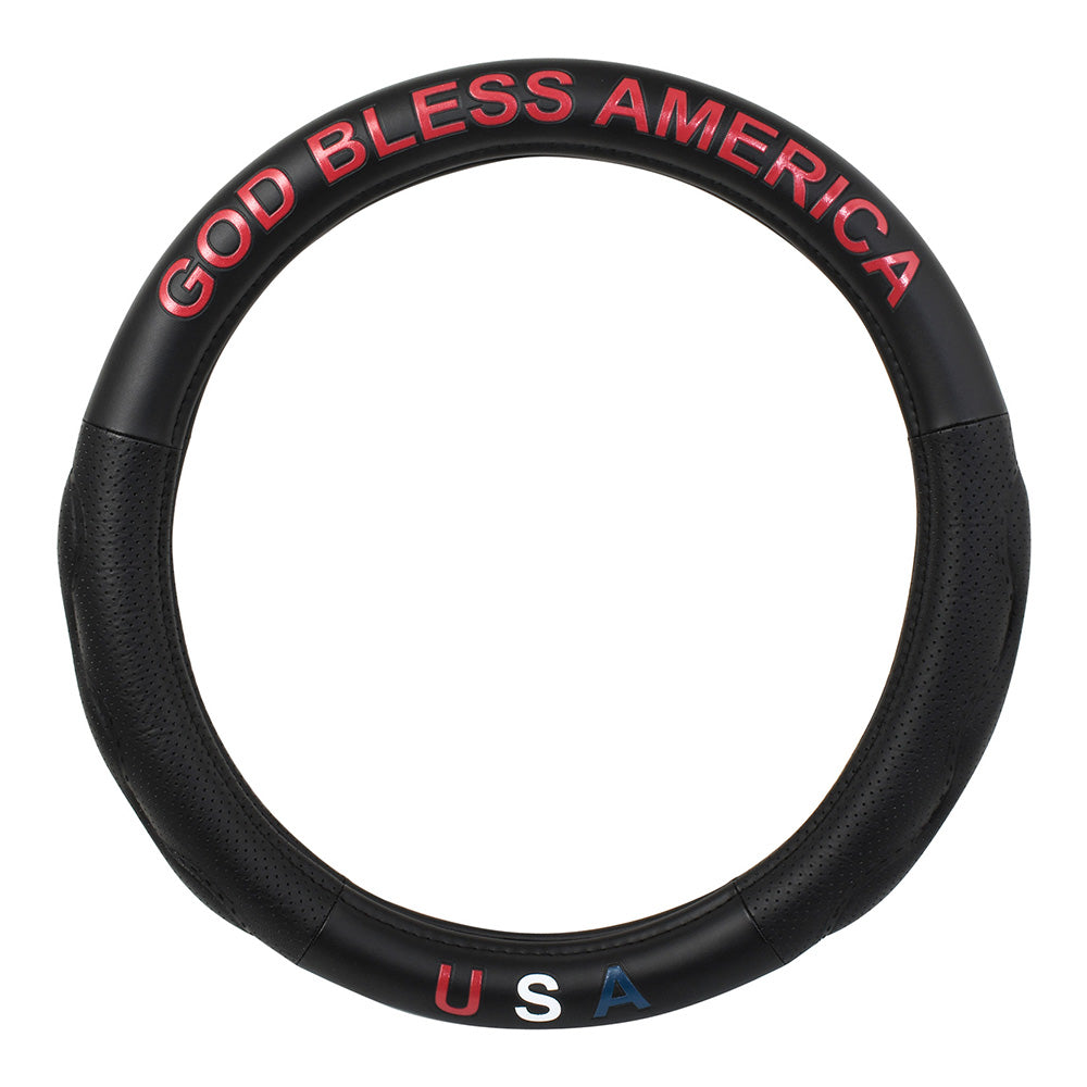 18" God Bless America Steering Wheel Deluxe Cover