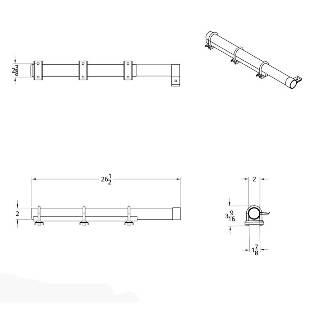 Stainless Steel Quarter Fender Tube Brackets - Pair