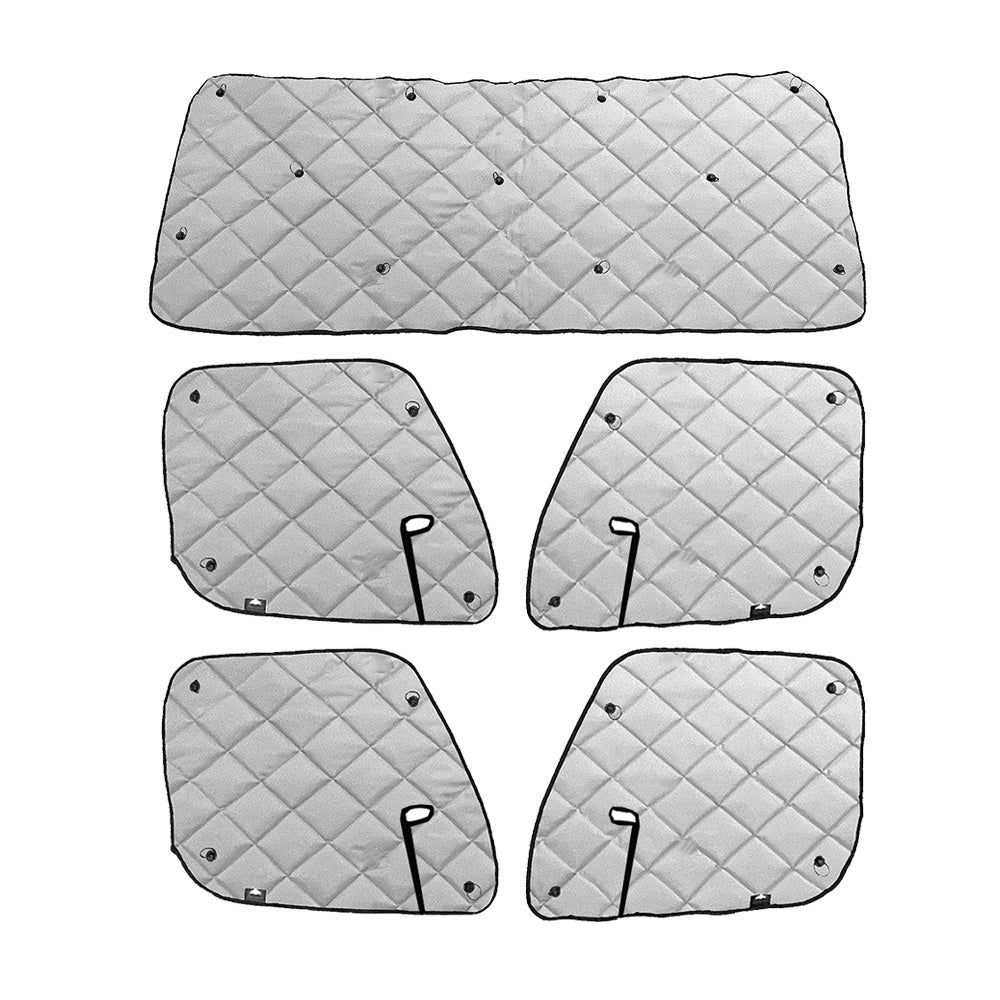 ZenEclipse Freightliner Front and Back Row Black Window Cover Sets with Vent Window - 5 Piece