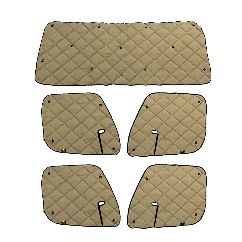 ZenEclipse Freightliner Front and Back Row Tan Window Cover Sets - 5 Piece