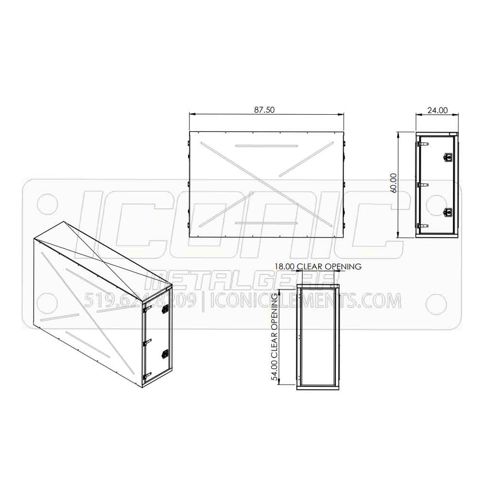 Smooth 24" x 60" x 87-1/2" Cross Box