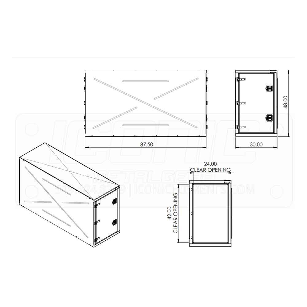Smooth 30" x 48" x 87-1/2" Cross Box