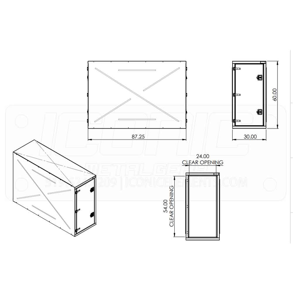 Smooth 30" x 60" x 87-1/2" Cross Box