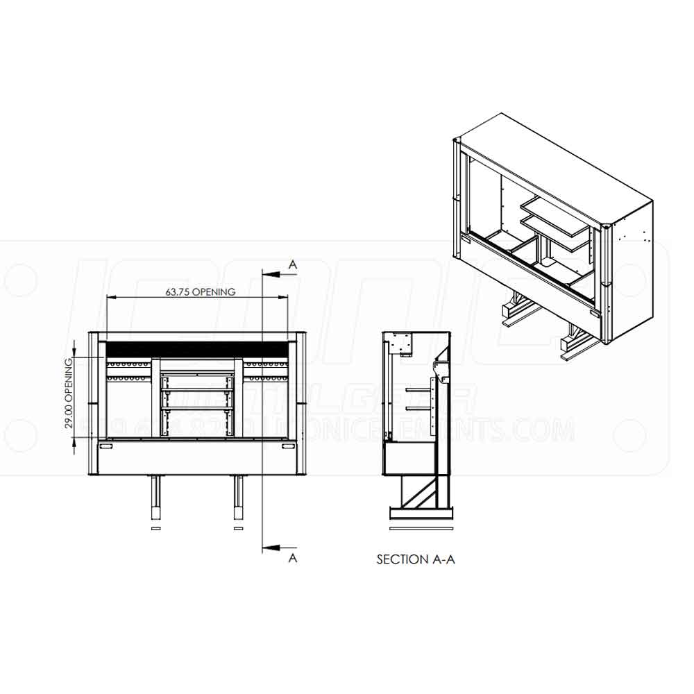 78" x 68" x 24" Roll Up Cab Rack