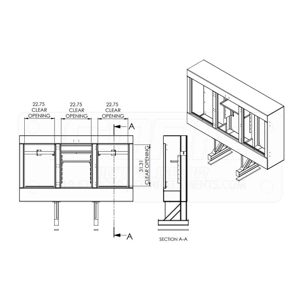 86" x 68" x 18" Enclosed Cab Rack