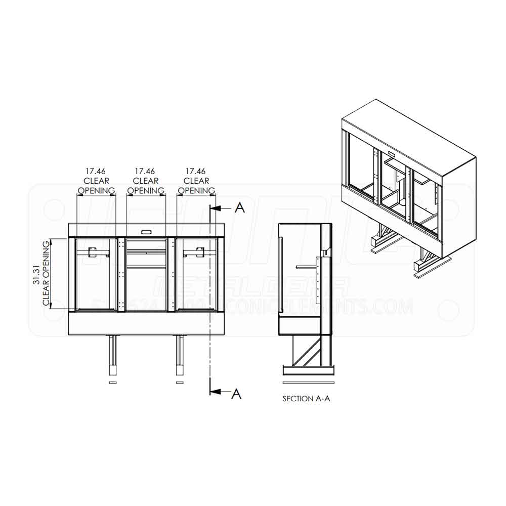 70" x 68" x 24" Enclosed Cab Rack