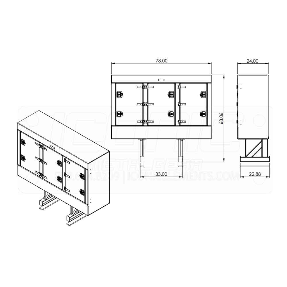78" x 68" x 24" Enclosed Cab Rack