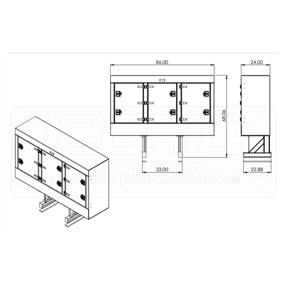 86" x 68" x 24" Enclosed Cab Rack
