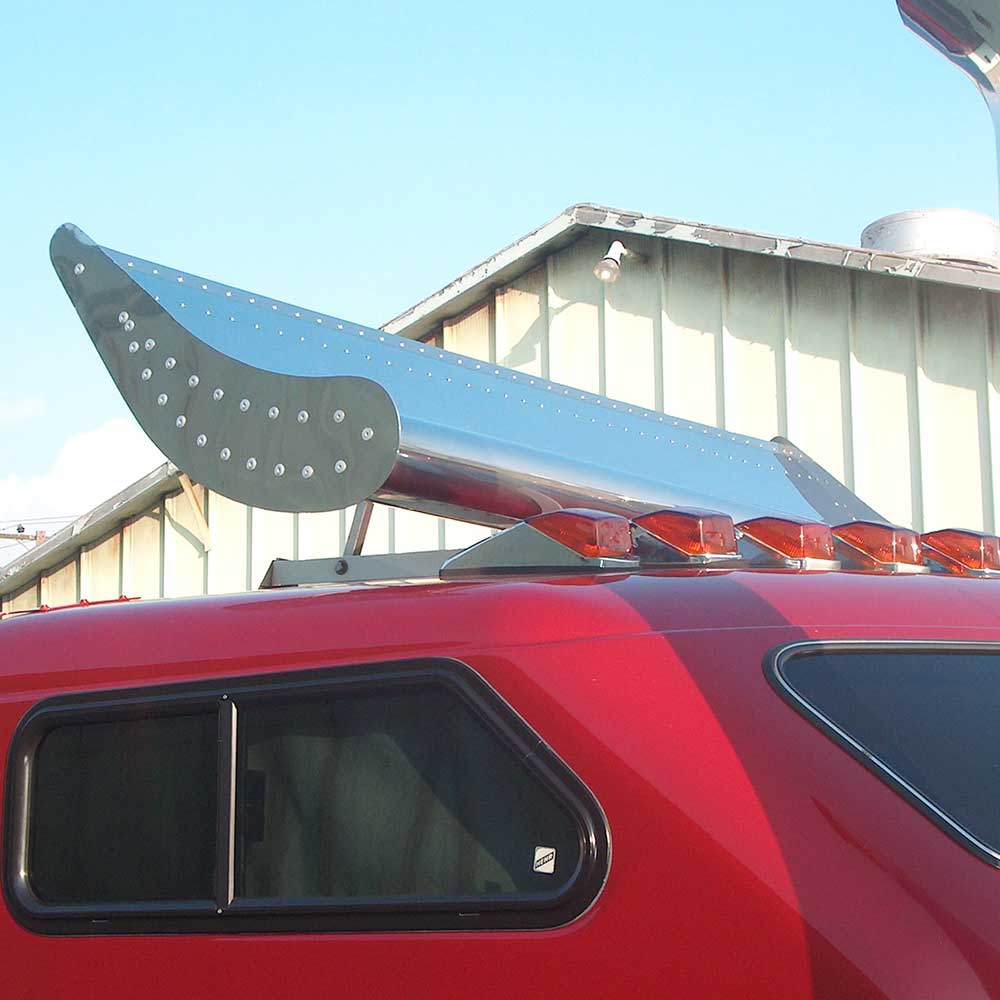 Stainless Steel Sleeper Wing 76"x24" for Peterbilt and Kenworth Flat Top