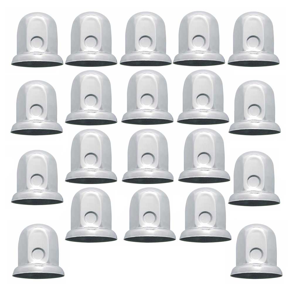 33mm x 2-1/8" Stainless Steel Standard Nut Cover with Flange 20-Pack "“ Push On