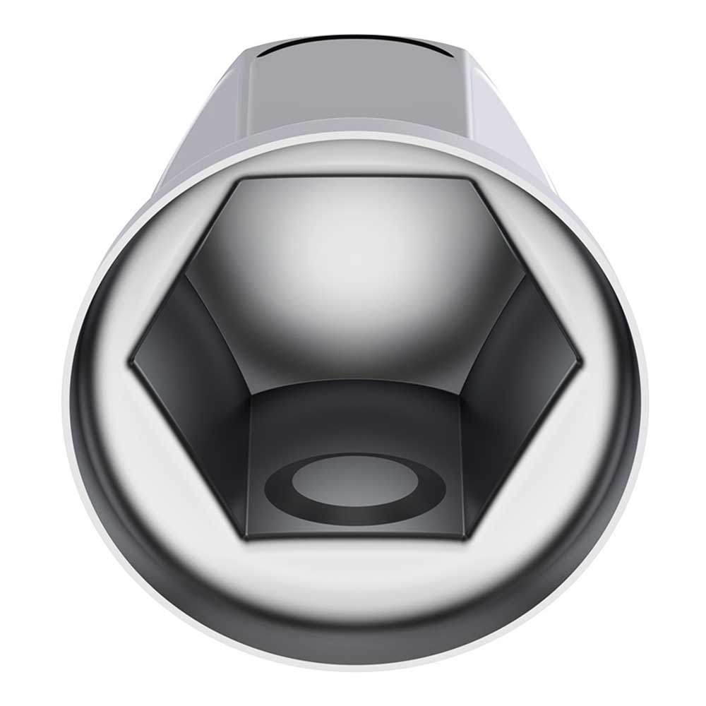 33mm x 2" Chrome Steel Standard Nut Cover with Flange - Push On