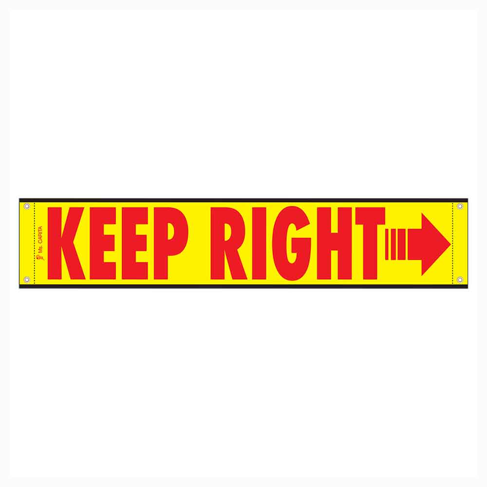 12" x 60" High Intensity Reflective Keep Right Banner