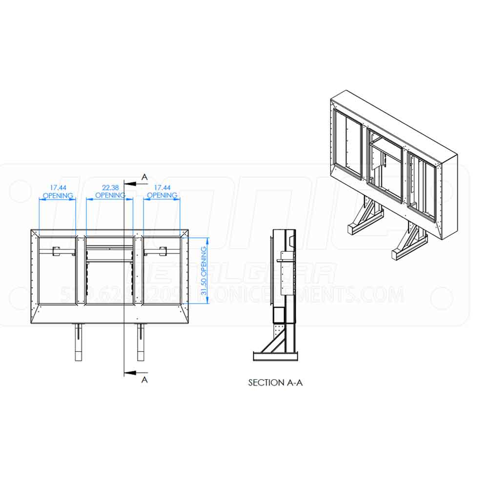 76" Cab Rack with Stainless Steel Doors