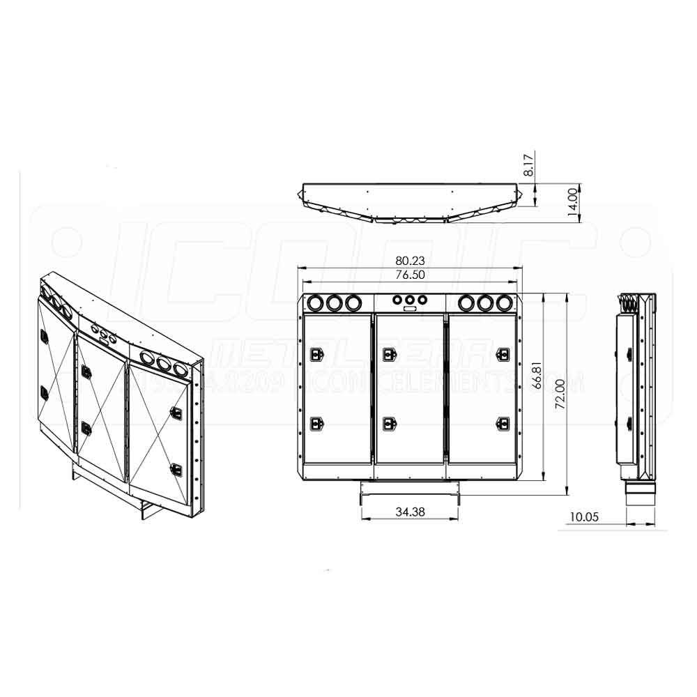 80" Angled Face Stainless Steel Door Enclosed Headache Rack