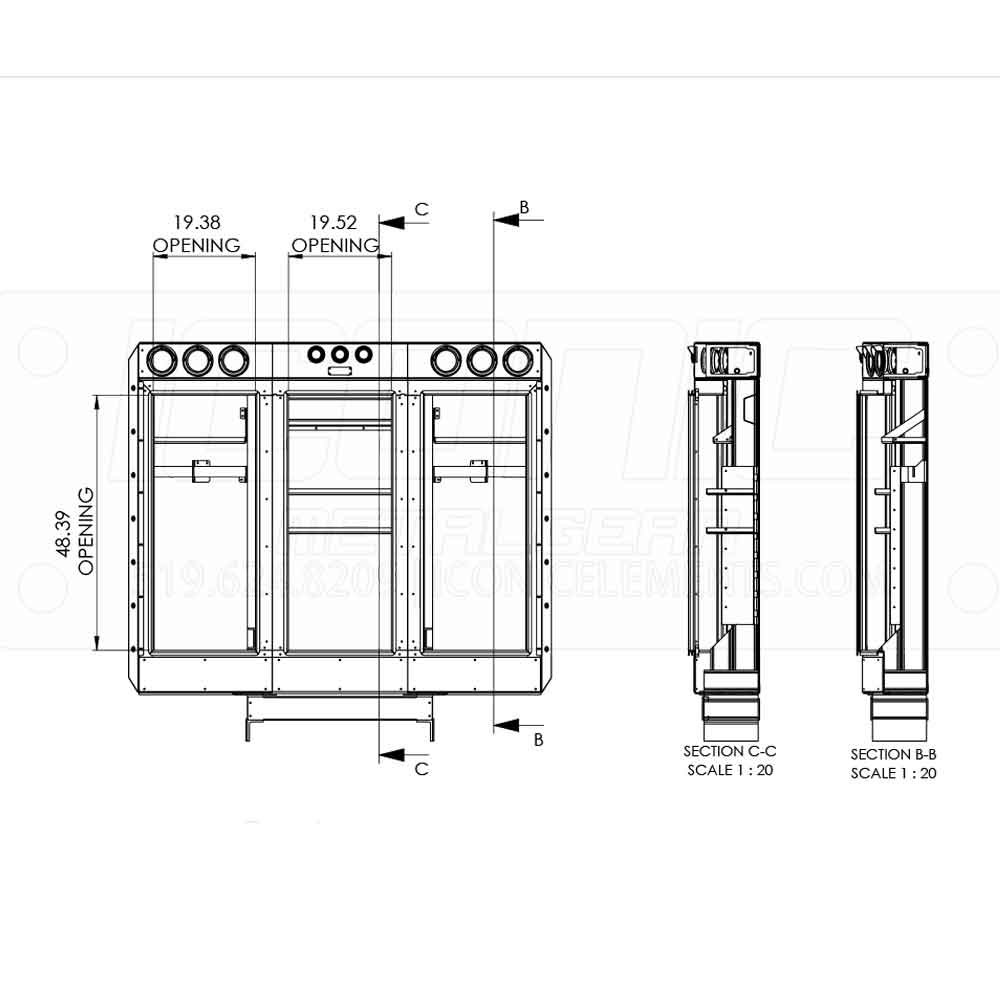 80" Angled Face Stainless Steel Door Enclosed Headache Rack