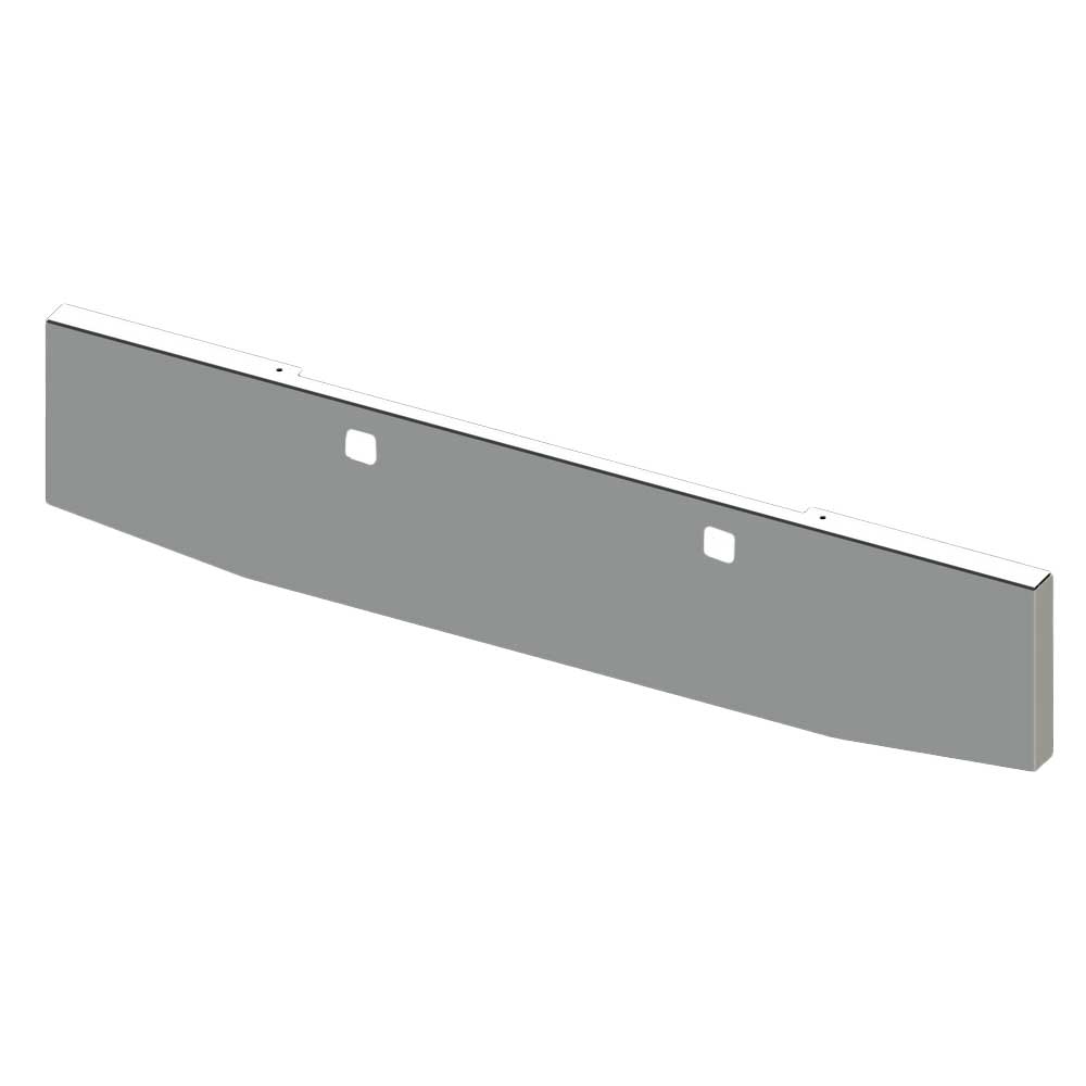 22" Peterbilt 365, 367, 388, 389, 567 Tapered Mitered End with Tow Holes Chrome Blind Mount Bumper