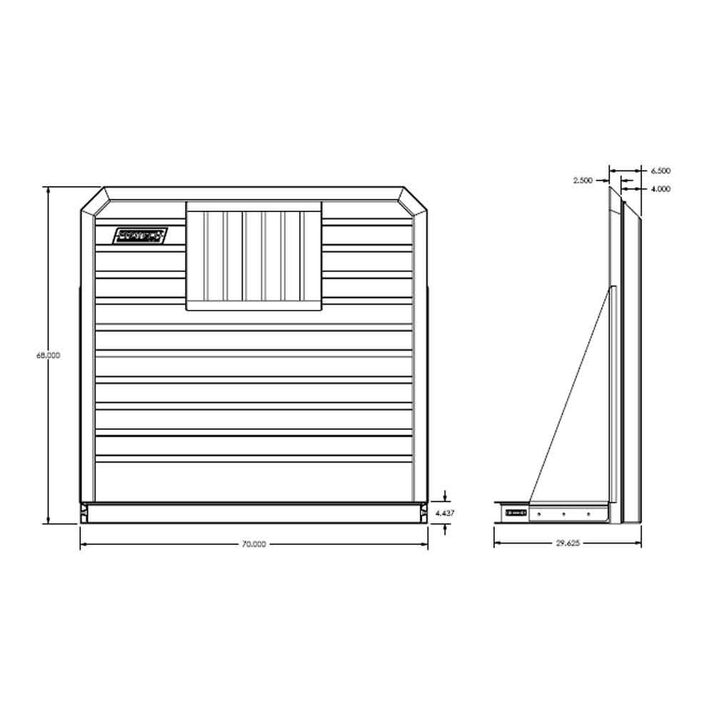68" H x 70" W x 30 Standard Drom Cab Rack with Window