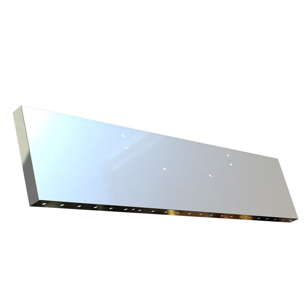 Kenworth W900L/W900B Stainless Steel 18" Standard Mount Boxed End Bumper with 3/4" Under Glow Cutouts