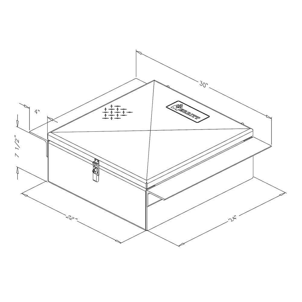 In-Frame Diamond Plated Tool Box 22"W x 24"L x 7 1/2"D