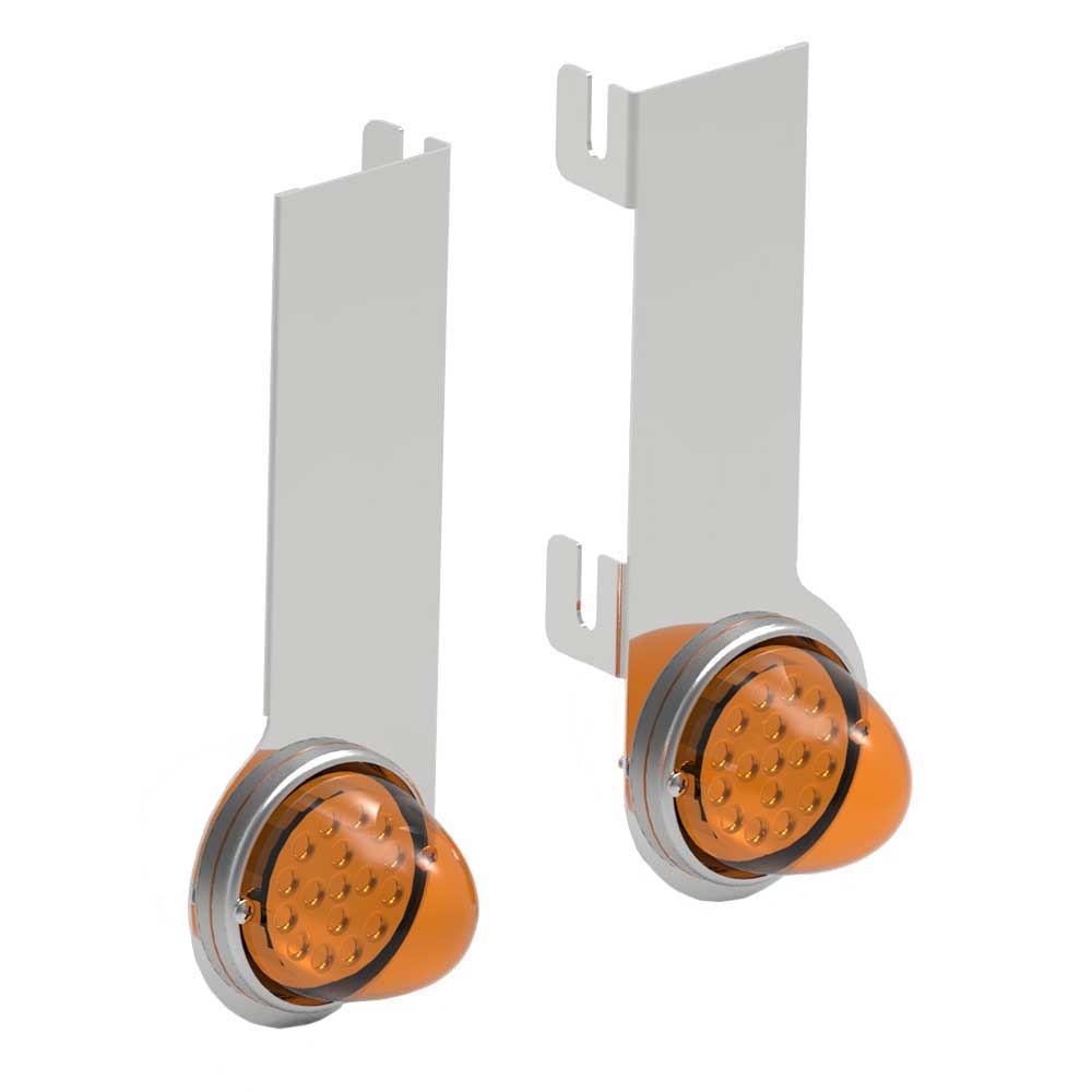 Peterbilt 379, 389 Amber LED Watermelon Single Face Air Cleaner Short Version Light Bar