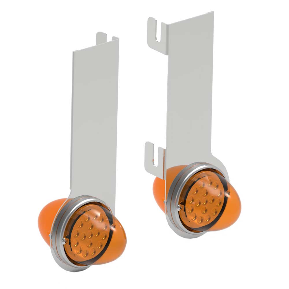 Peterbilt 379, 389 Amber LED Watermelon Double Face Air Cleaner Short Version Light Bar