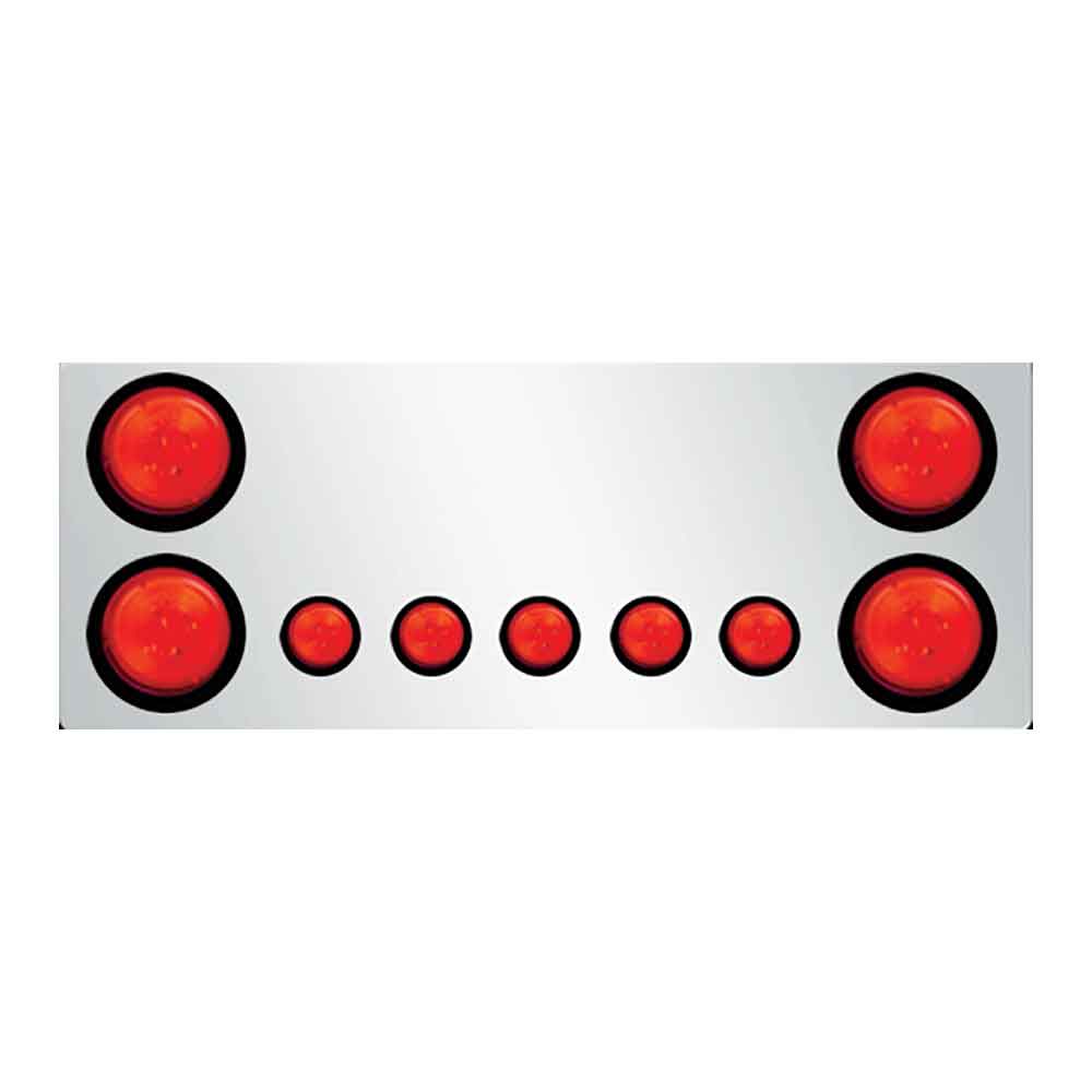 Rear Center Panel with Four 4" Red and Five 2" Red LEDS