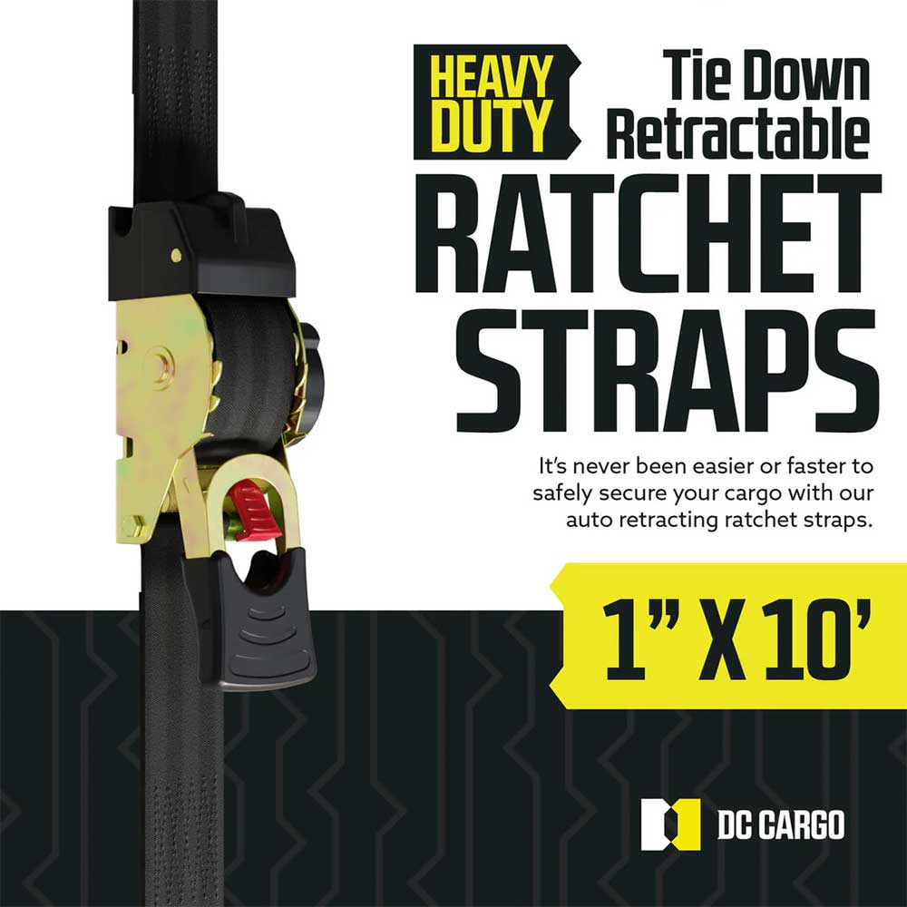 1" x 10' Retractable Ratchet Strap