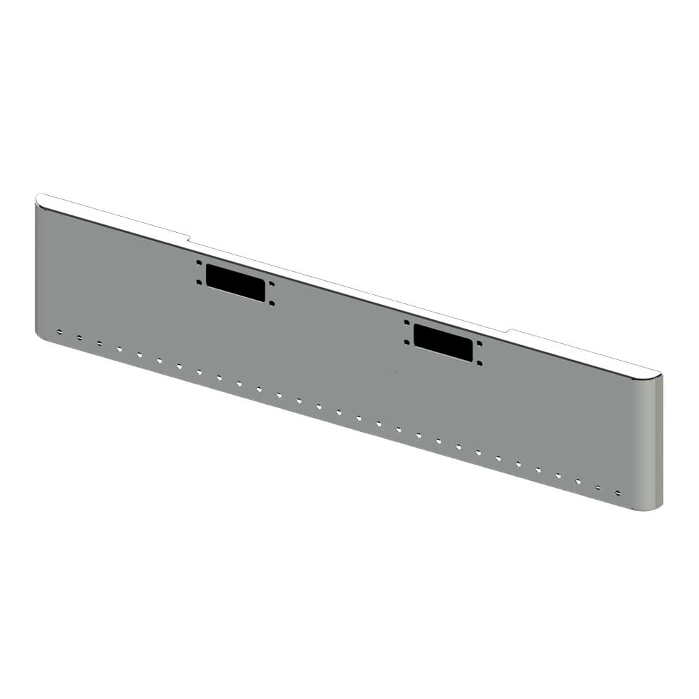 20" Peterbilt 359 Chrome Rolled End Bumper with Twenty-Nine 3/4" Light and Tow Cutouts