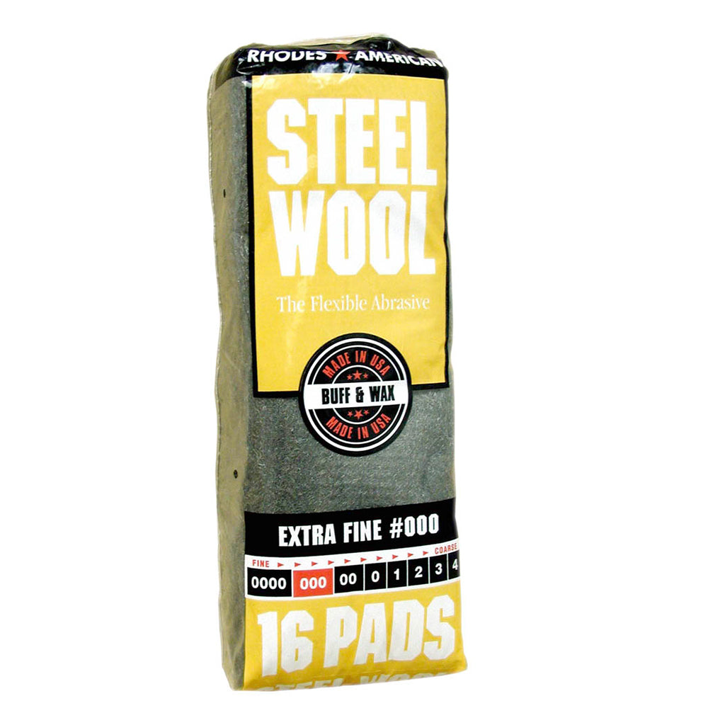 Extra Fine Steel Wool, Grade #000, 16-Pack