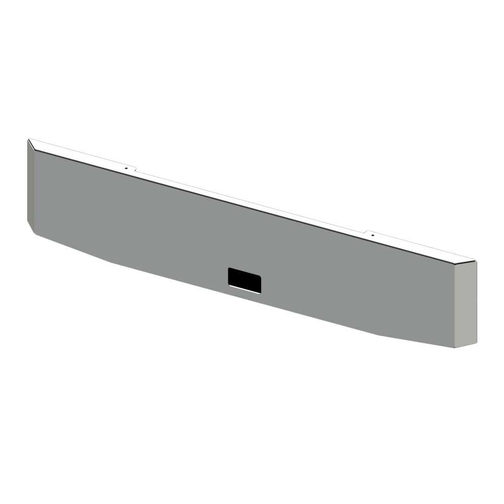 18" Kenworth W900B, W900L Tapered Mitered End Chrome Plated Blind Mount Bumper with Step Hole