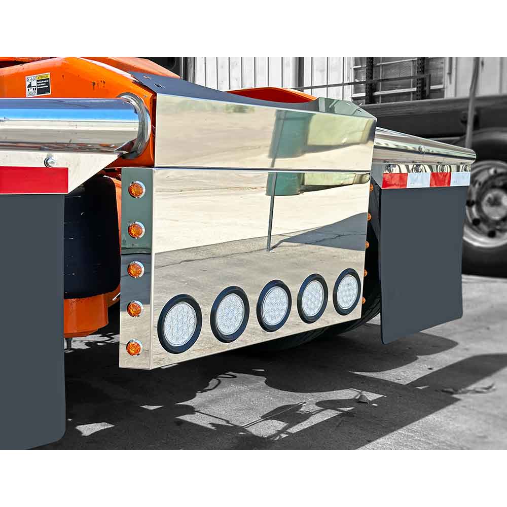 40" x 20" Angled Edge Squared Rear Panel with Five 4" and Ten 3/4" Light Holes