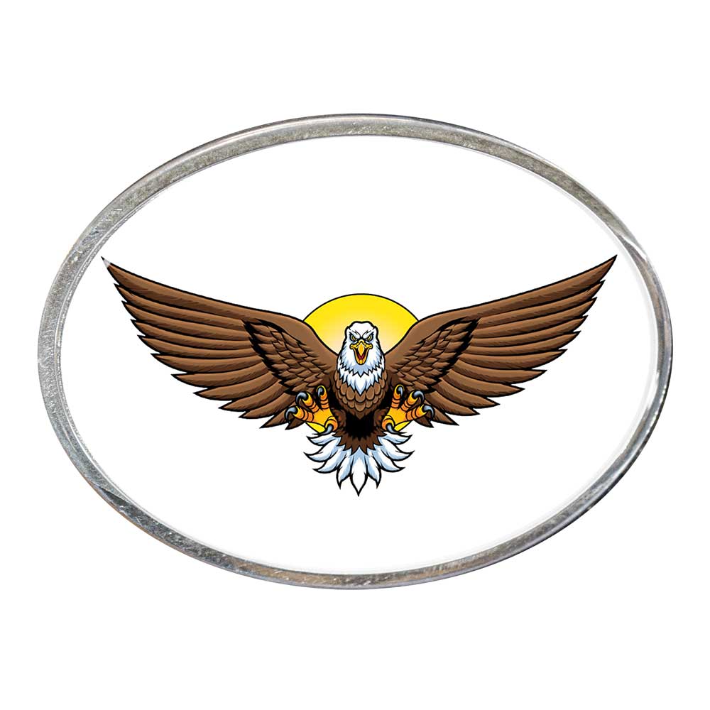 Eagle Oval Billet Aluminum with Resin Belt Buckle