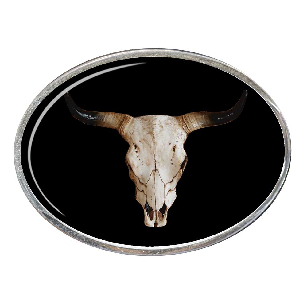 Bullhorn Oval Billet Aluminum with Resin Belt Buckle
