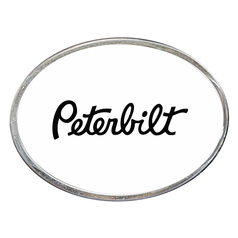 Peterbilt Oval Billet Aluminum with Resin Belt Buckle
