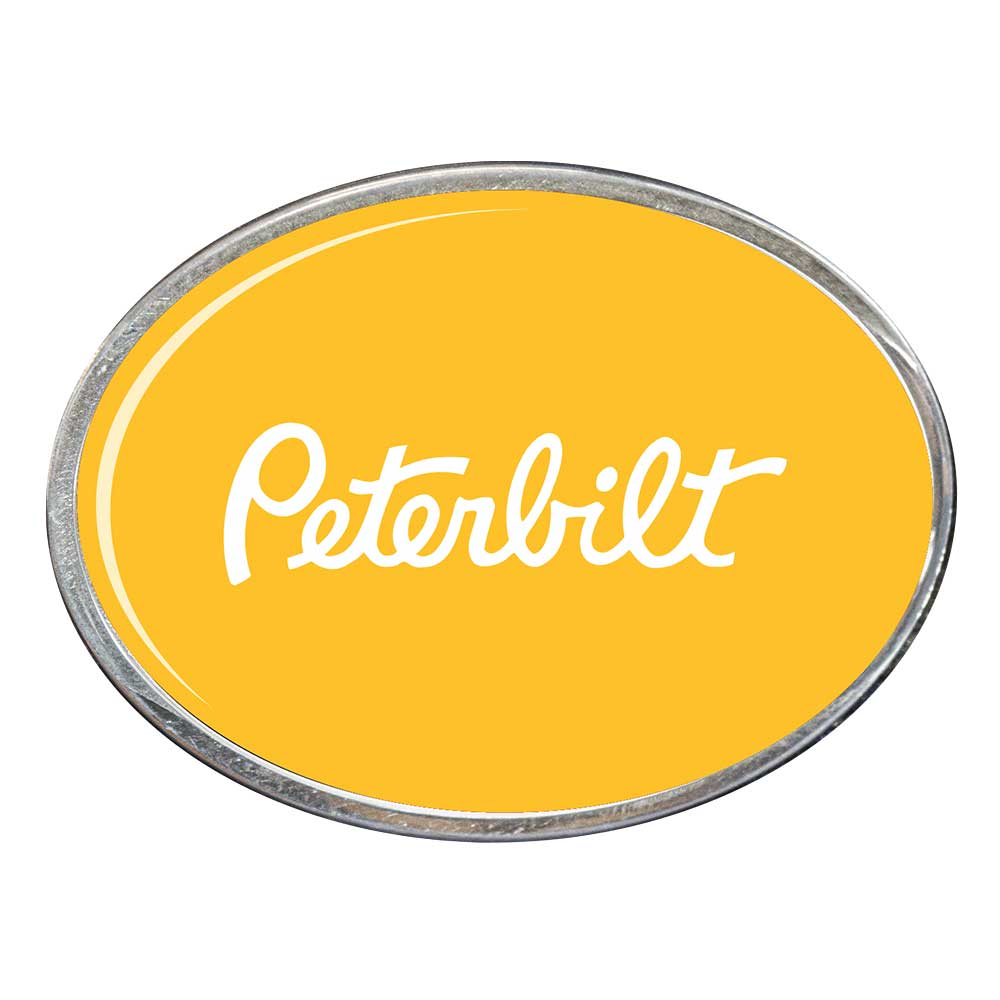 Peterbilt Oval Billet Aluminum with Resin Belt Buckle