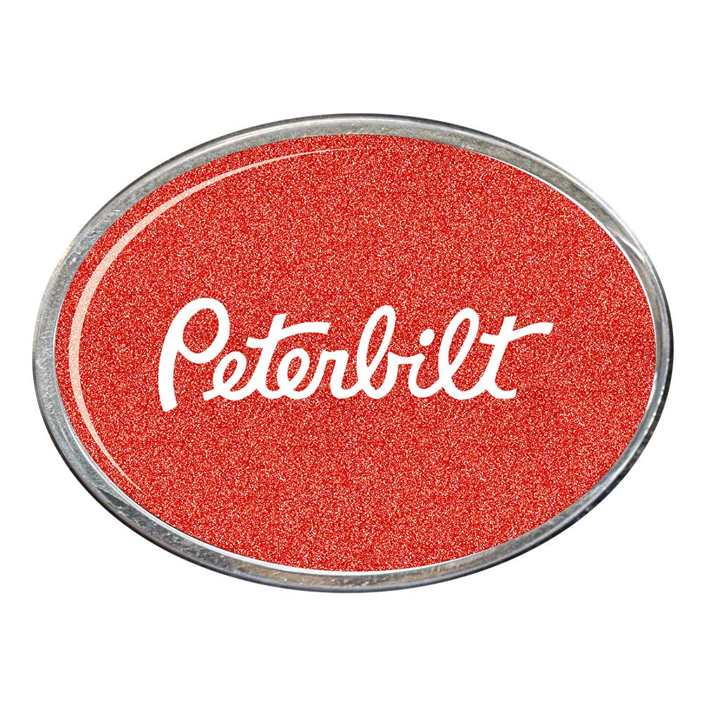 Peterbilt Oval Billet Aluminum with Resin Belt Buckle