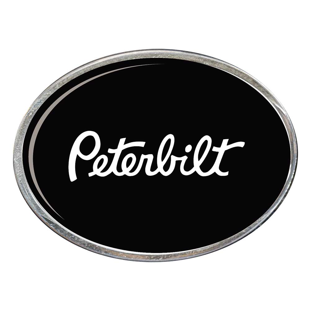 Peterbilt Oval Billet Aluminum with Resin Belt Buckle