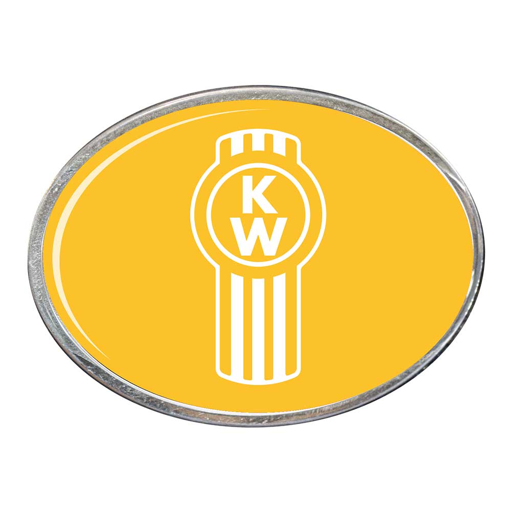 Kenworth Logo Oval Billet Aluminum with Resin Belt Buckle