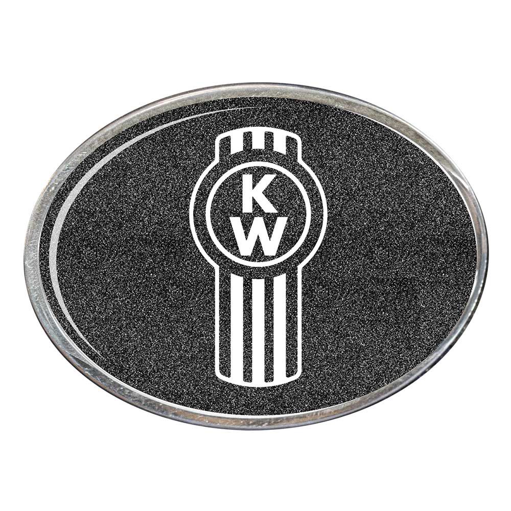 Kenworth Logo Oval Billet Aluminum with Resin Belt Buckle