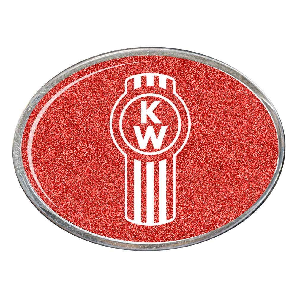 Kenworth Logo Oval Billet Aluminum with Resin Belt Buckle