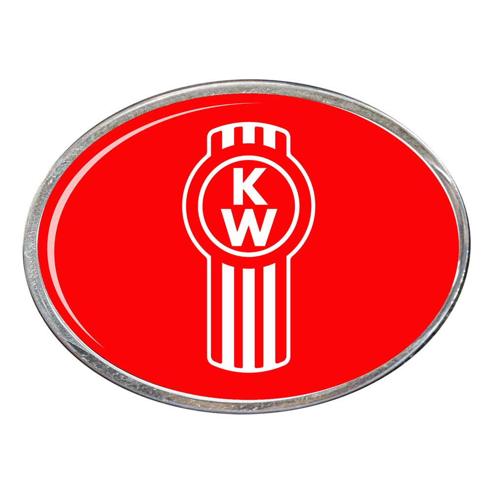 Kenworth Logo Oval Billet Aluminum with Resin Belt Buckle