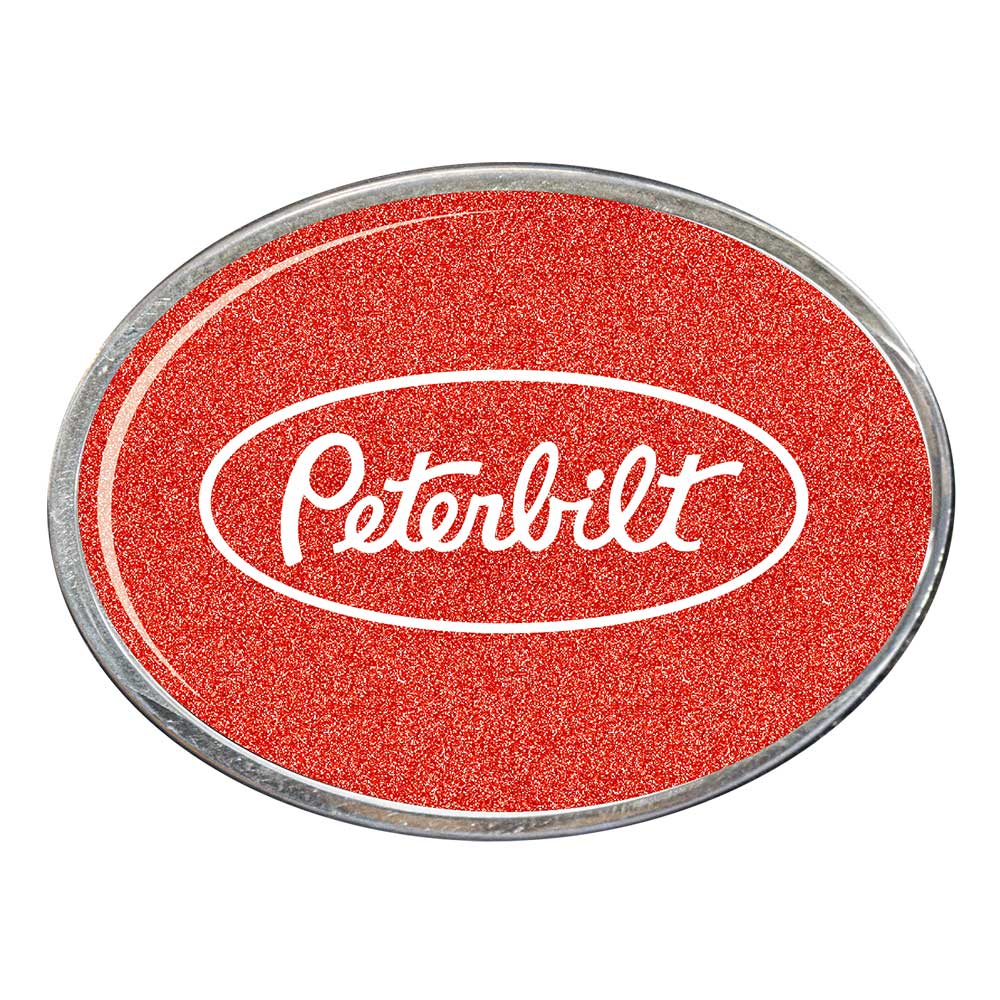 Peterbilt in Oval Billet Aluminum with Resin Belt Buckle