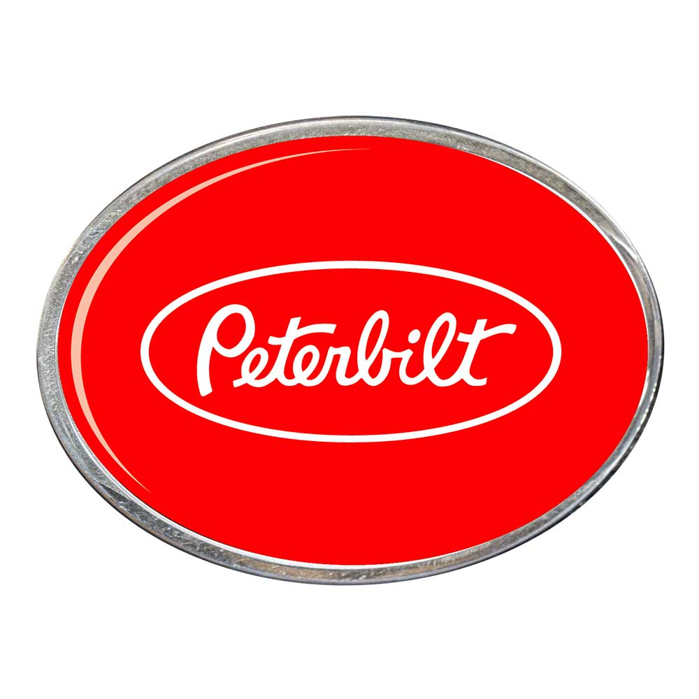Peterbilt in Oval Billet Aluminum with Resin Belt Buckle