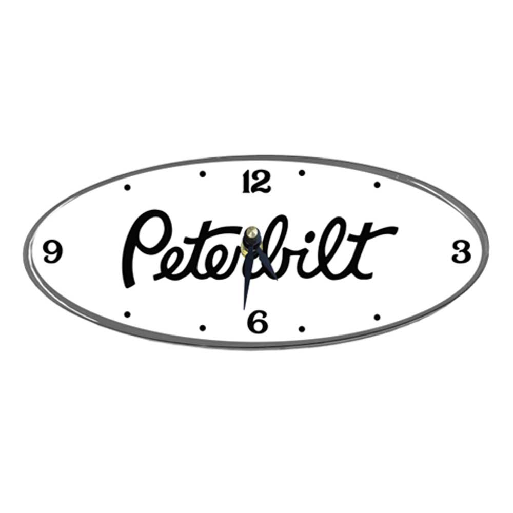 Peterbilt Oval Chrome Aluminum Clock