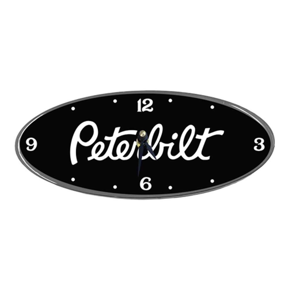 Peterbilt Oval Chrome Aluminum Clock