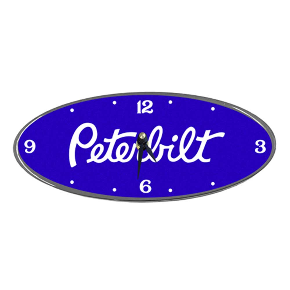 Peterbilt Oval Chrome Aluminum Clock